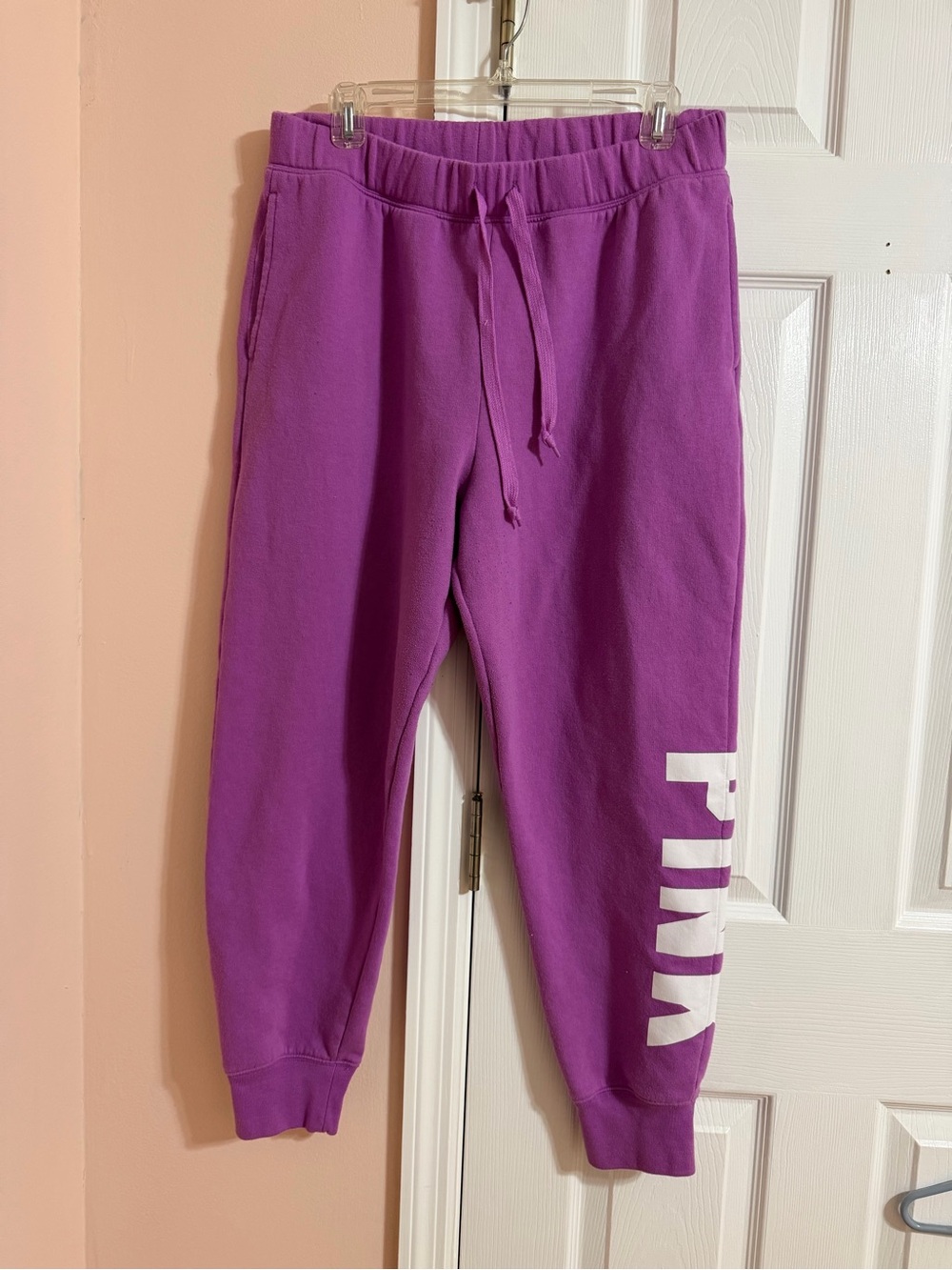 PINK Victoria's Secret Purple Logo Jogger Pants